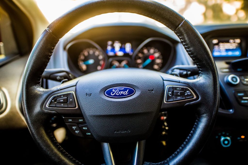 Steering Wheel of a Ford Minivan